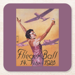 Luftfahrt-Show am Hotel Wagner Promo-Plakat Rechteckiger Pappuntersetzer