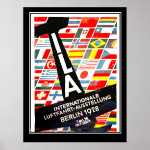 Luftfahrtausstellung Berlin 1928 Vintage Plakat