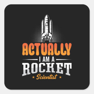 Luftfahrtingenieur eigentlich bin ich eine Raketen Quadratischer Aufkleber