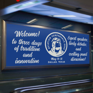 Luftfahrtkonferenz im Vintagen Stil Banner