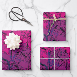 Luftfahrtskizze Geschenkpapier Set