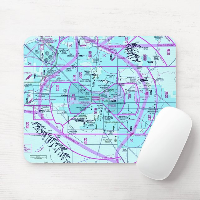 Luftfahrtskizze Mousepad (Mit Mouse)