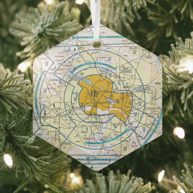 Luftfahrtskizze Ornament Aus Glas (Insitu)