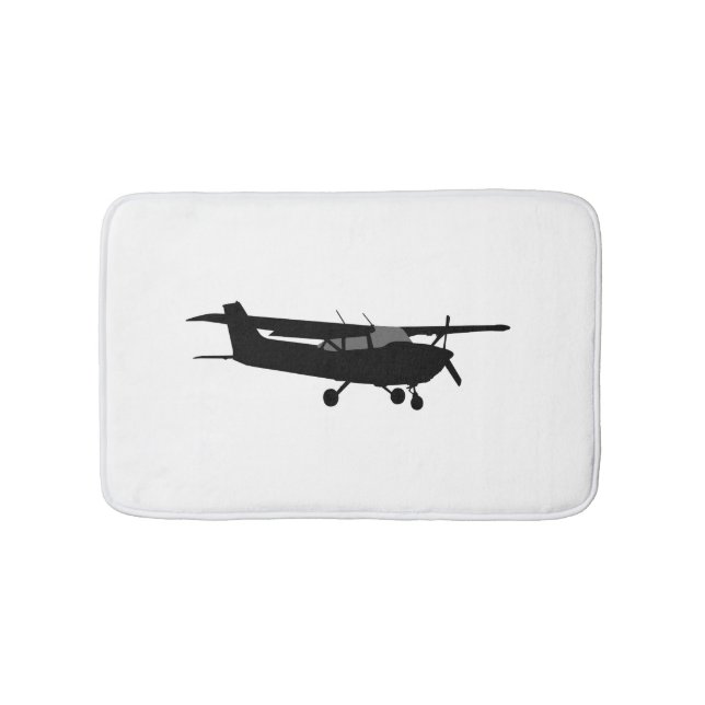 Luftfahrzeug Classic Cessna Schwarze Silhouette Fl Badematte (Vorderseite)