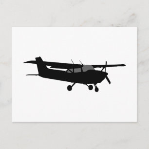 Luftfahrzeug Classic Cessna Schwarze Silhouette Fl Postkarte