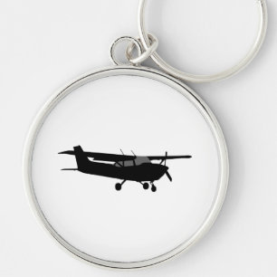 Luftfahrzeug Classic Cessna Schwarze Silhouette Fl Schlüsselanhänger