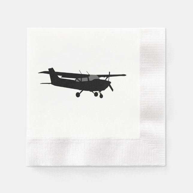 Luftfahrzeug Classic Cessna Schwarze Silhouette Fl Serviette (Vorderseite)