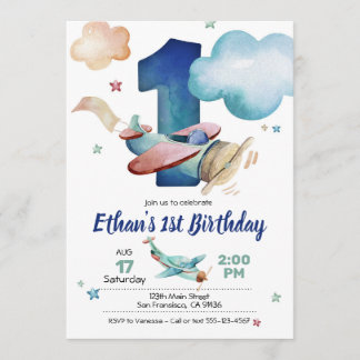 Luftfahrzeug-Geburtstagsaufruf zum Thema Flugzeug Einladung