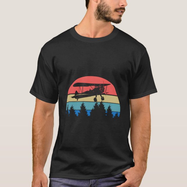Luftfahrzeug mit Vintagem Flugzeug-Luftfahrzeug vo T-Shirt (Vorderseite)