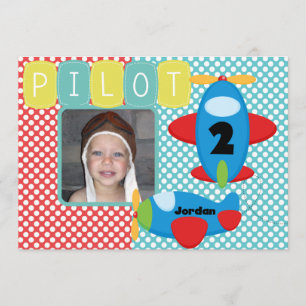 Luftfahrzeug-Pilot für kundenspezifisches Foto zum Einladung
