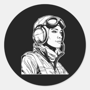 Luftfahrzeug-Pilot Luftfahrzeuge, die Fly Aviato f Runder Aufkleber