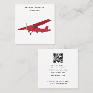 Luftfahrzeug-Pilot QR Code Soziale Medien Quadratische Visitenkarte