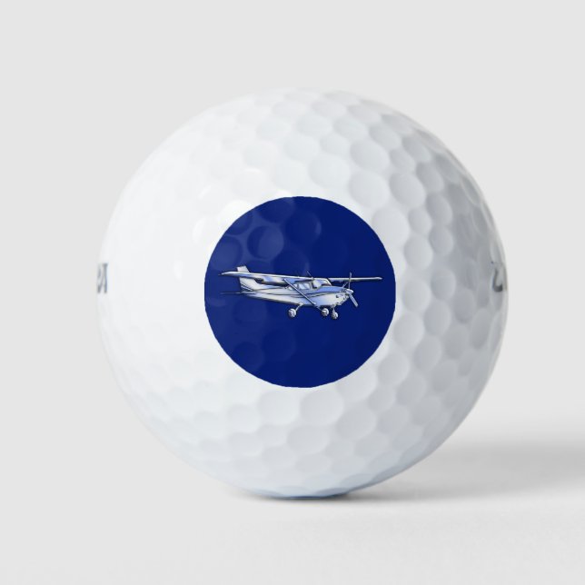 Luftfahrzeuge Chrom Cessna Silhouette Flying on Bl Golfball (Vorderseite)