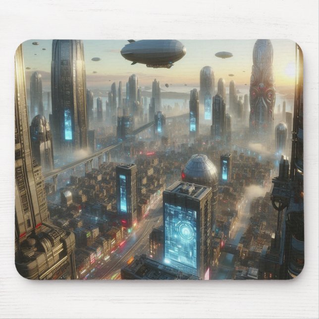 Luftfahrzeuge über der Megazitaet Mousepad (Vorne)