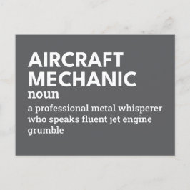 Luftfahrzeugmechaniken - "Funny Definition" Feiertagspostkarte