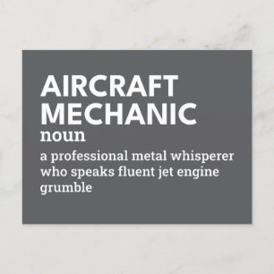 Luftfahrzeugmechaniken - "Funny Definition" Feiertagspostkarte