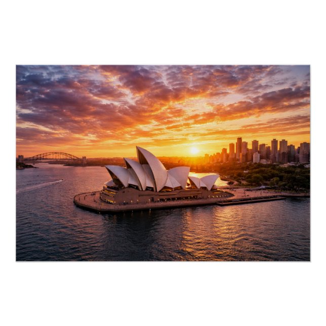 Luftfotografie des Sydney Opera House bei Sonnenun Poster (Vorderseite)