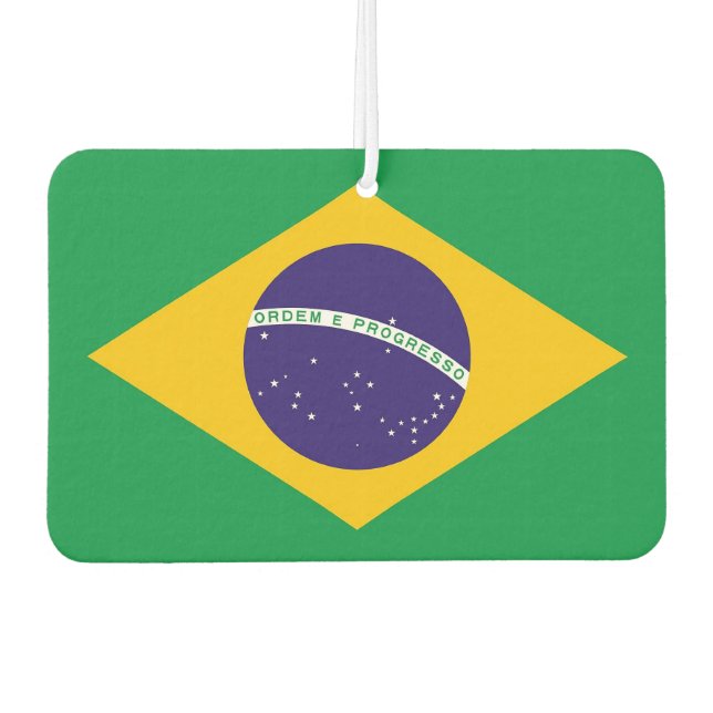 Luftfreunde mit Flagge Brasiliens Autolufterfrischer (Vorderseite)