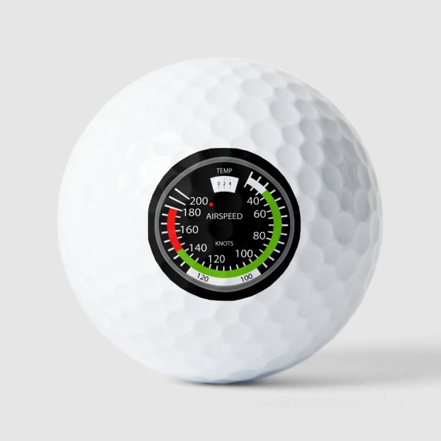 Luftgeschwindigkeits-Pilot-Aviation-Geek Golfball (Vorderseite)