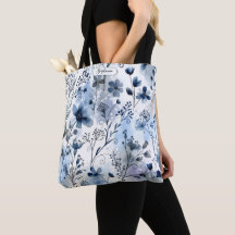 Luftige Aquarellblaue Florale Tägliche Personalisi