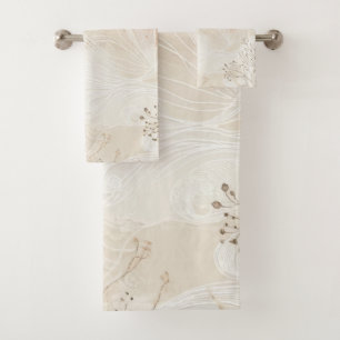 Luftige Boheme Botanische Florale String-Art-Gesta Badhandtuch Set