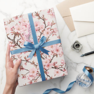 Luftige Kirschblüten-Botanical-Art Geschenkpapier
