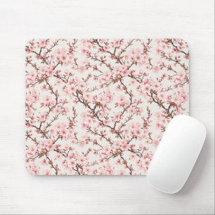 Luftige Kirschblüten-Botanical-Art Mousepad