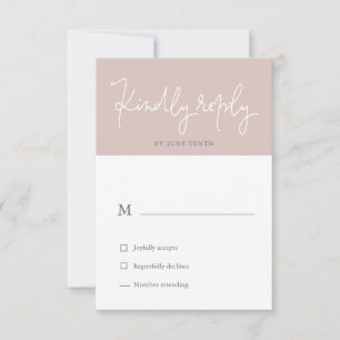 Luftige Pastell Moderne Blush RSVP Karte