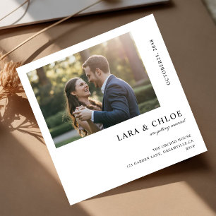 Luftige quadratische Bild-Hochzeitseinladungskarte Einladung