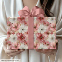 Luftige rosa und goldene Geburtstagsverpackungsrol