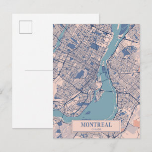 Luftige Stadtkarte Montreal Kanada Reise Postkarte