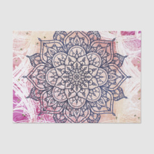 Luftiges Mandala Glückliches Pink Lila Gelb Blau & Seidenpapier