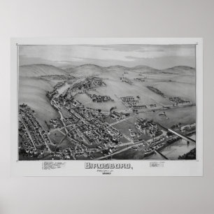 Luftkarte Birdsboro PA Pennsylvania Poster 1890