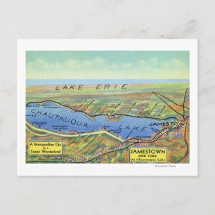 Luftkarte für See und umliegende Städte Postkarte