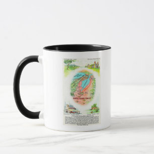 Luftkarte von Santa Clara County mit Standorten Tasse