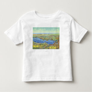 Luftkarte von See und von umgebenden Städten Kleinkind T-shirt
