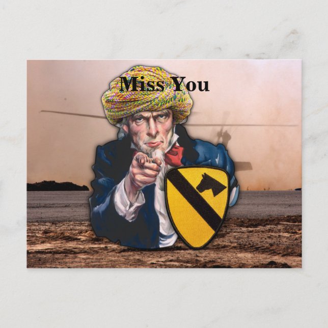 Luftkav 1. Kavalleriedivision iraq Patch Postkarte (Vorderseite)