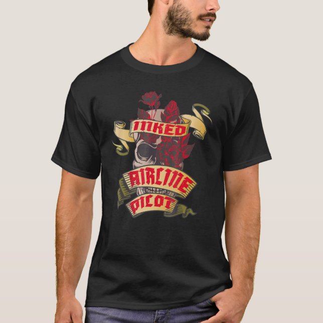 Luftlandepilotin Tätowierung T-Shirt (Vorderseite)