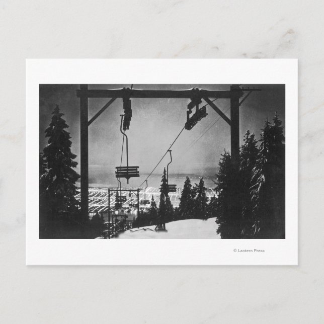 Luftlinie City ab Crouse Berg Sessellift Postkarte (Vorderseite)