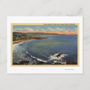 Luftlinie der Buchten entlang der Küste Postkarte