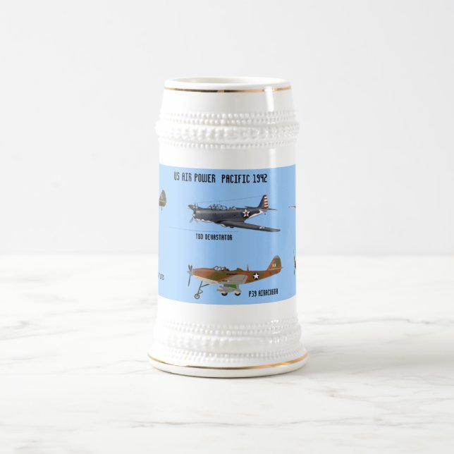 Luftmacht 1942 Flugzeug Stein Bierglas (Mittel)