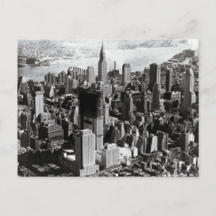 Luftmanhattan Black & White Fotograf Postkarte