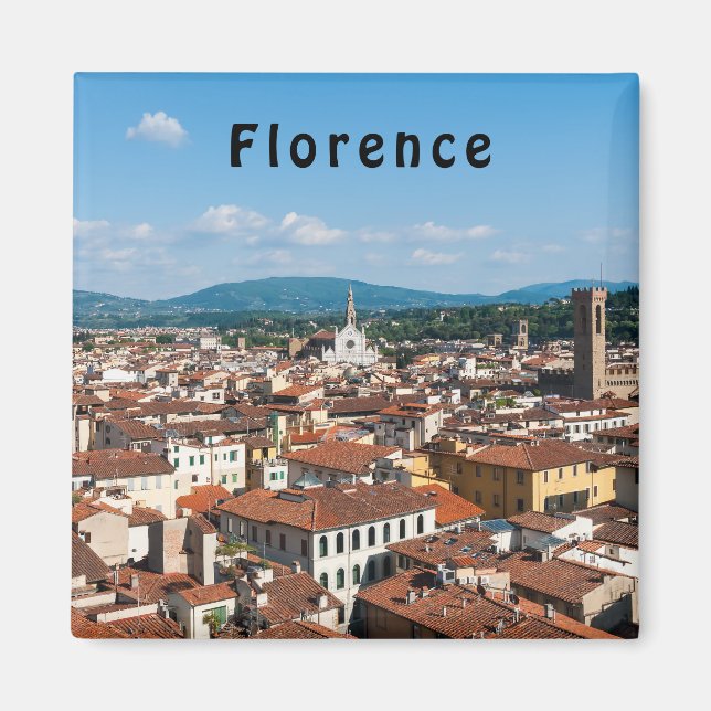 Luftpanoramasicht auf Florenz - Toskana, Italien Magnet (Vorne)