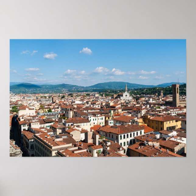 Luftpanoramasicht auf Florenz - Toskana, Italien Poster (Vorne)