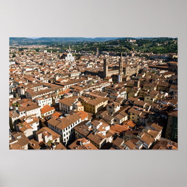 Luftpanoramasicht auf Florenz - Toskana, Italien Poster (Vorne)
