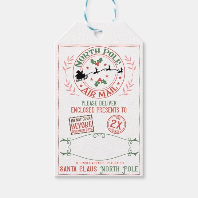 Luftpost Geschenkanhänger (Vorderseite)