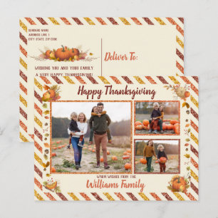Luftpost Glitter-Kürbis Foto Thanksgiving Postkart Postkarte