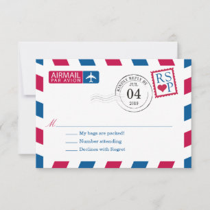 Luftpost   Hochzeit RSVP Karte
