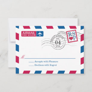 Luftpost   Hochzeit RSVP Karte