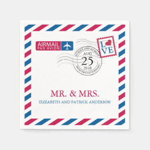 Luftpost Hochzeitsempfang Serviette
